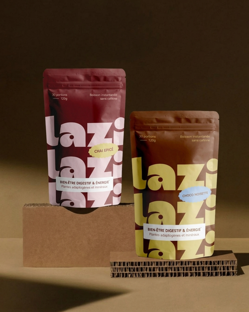 Le duo découverte lazi : doypacks Chaï épicé et Choco noisette